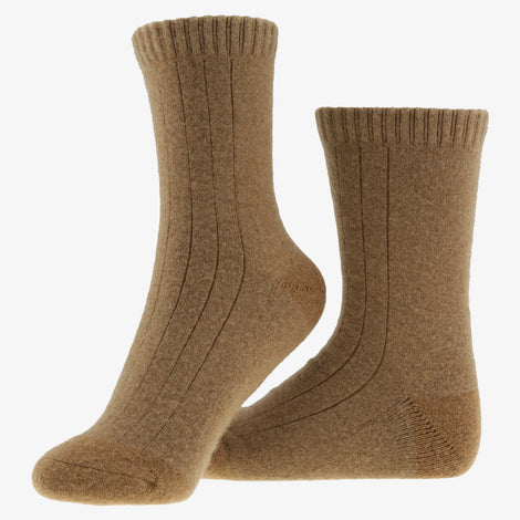 Kamelfohlenwollsocken mit verstärkten Sohlen